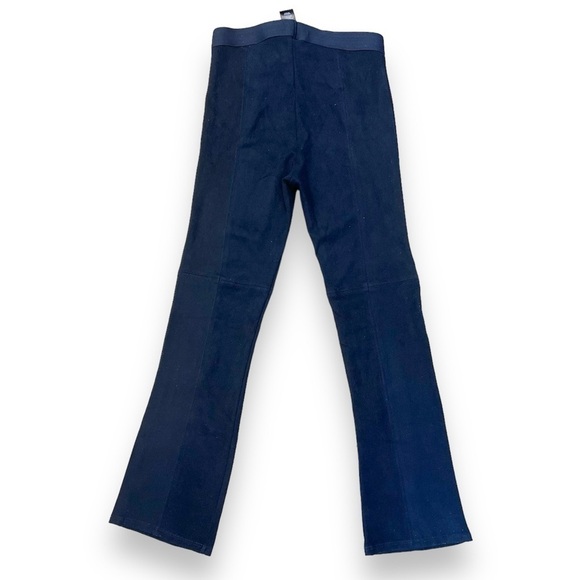 David Lerner microsuede navy blue pants, pull up elastic waist, navy blue, sz M - Picture 3 of 12